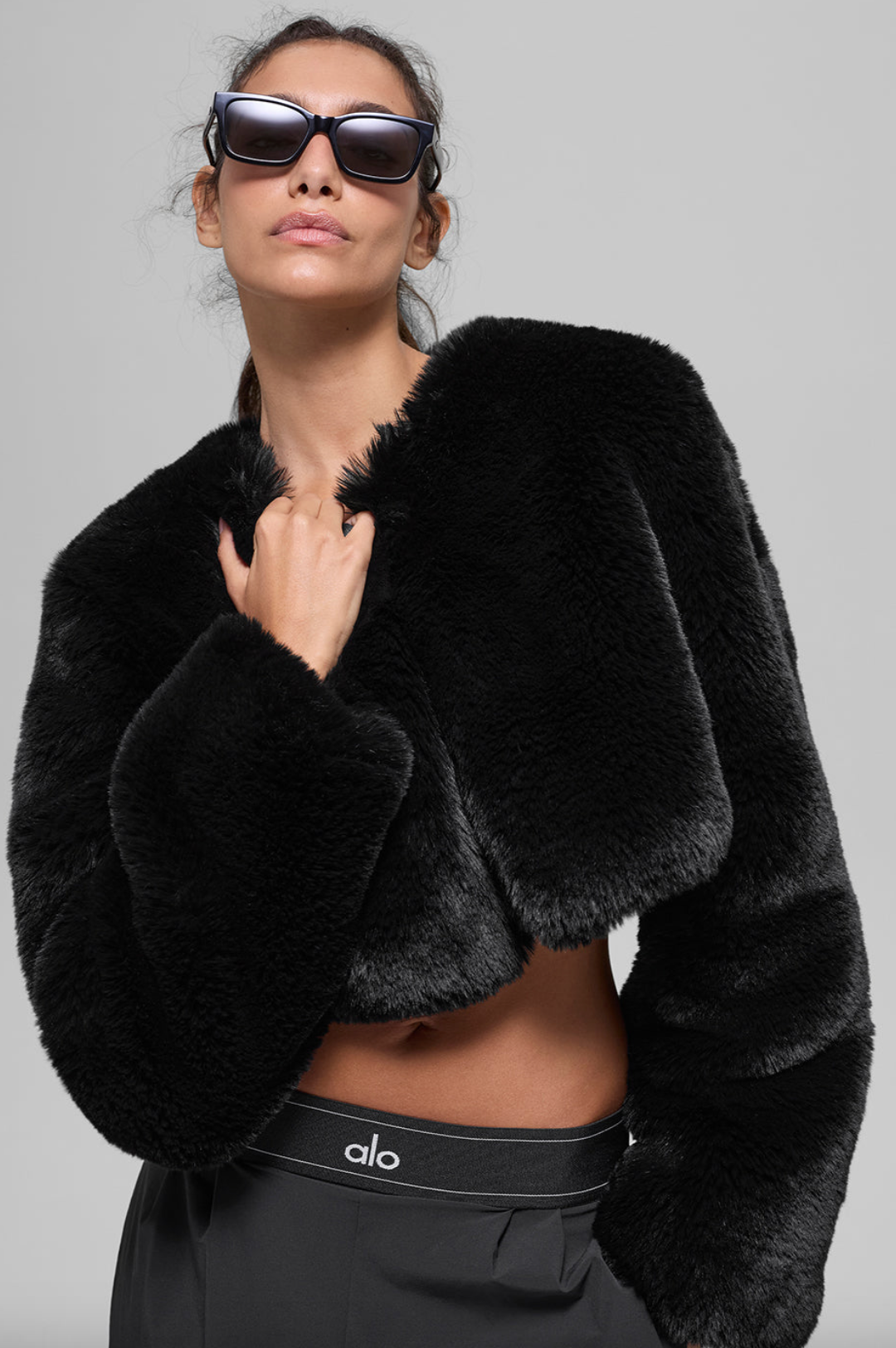 ALO Faux Fur Chic Cropped Jacket