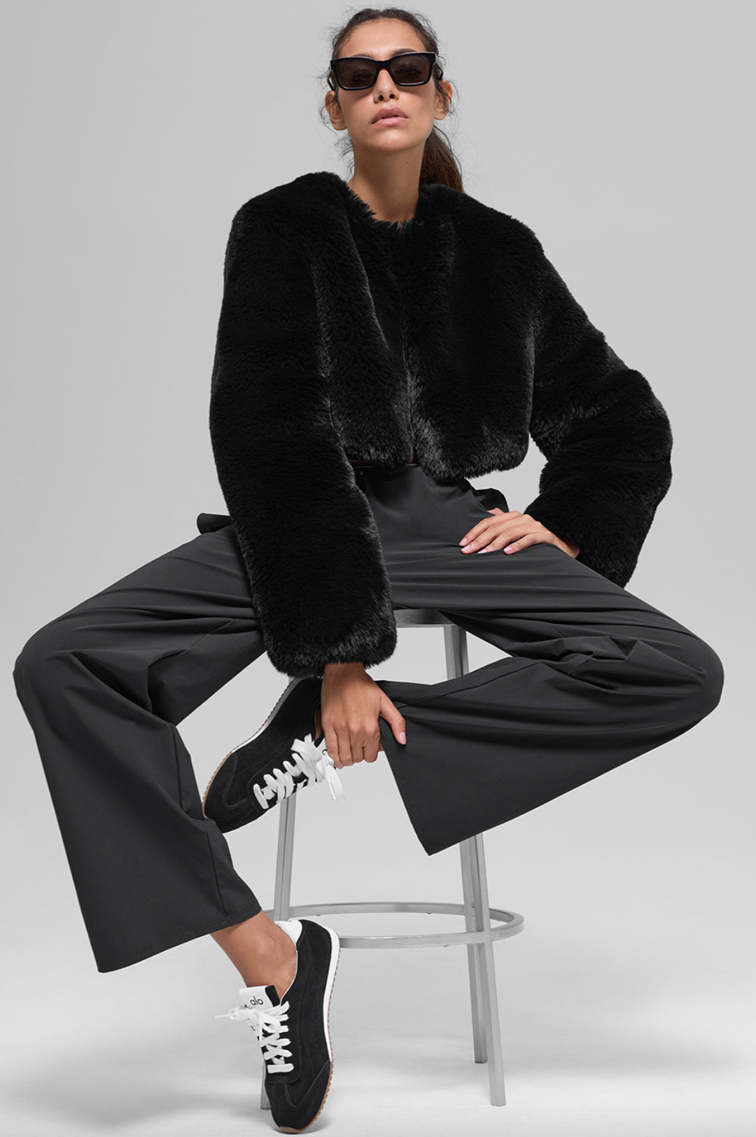 ALO Faux Fur Chic Cropped Jacket