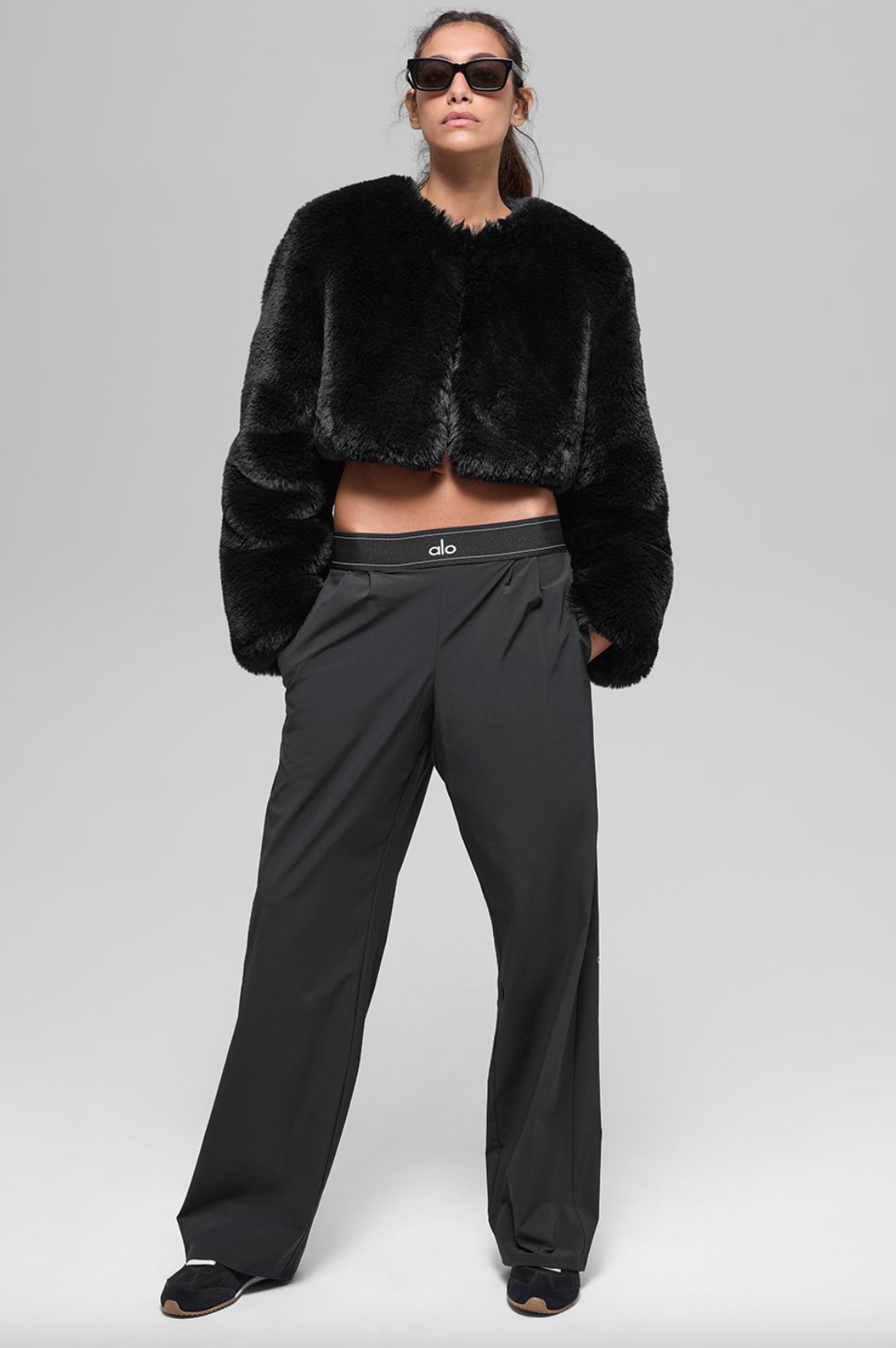 ALO Faux Fur Chic Cropped Jacket